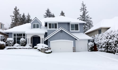 House with snow in the winter